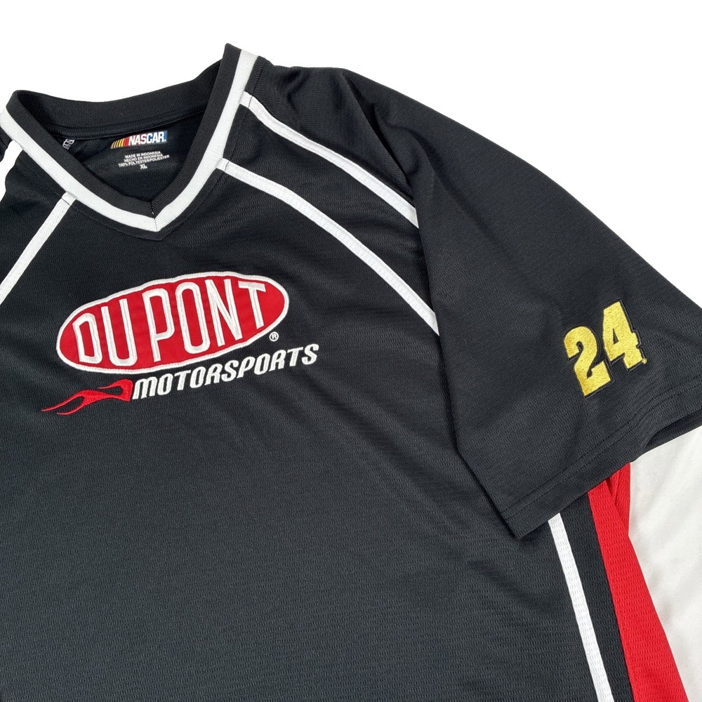 NASCAR Men's DuPont Motorsports Jersey Shirt Black XL Hendrick #24 Jeff Gordon
